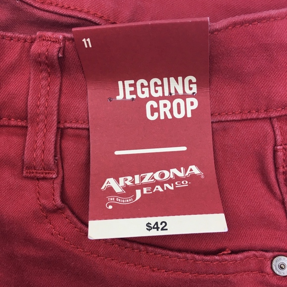 NEW Arizona Jean Co. Red Crop Jeggings 11 Junior - Picture 3 of 8